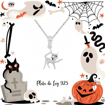 Colgante gato Plata de Ley