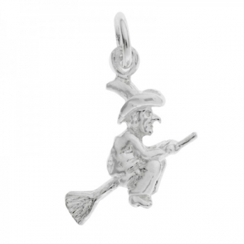 Collar mini bruja con escoba 2