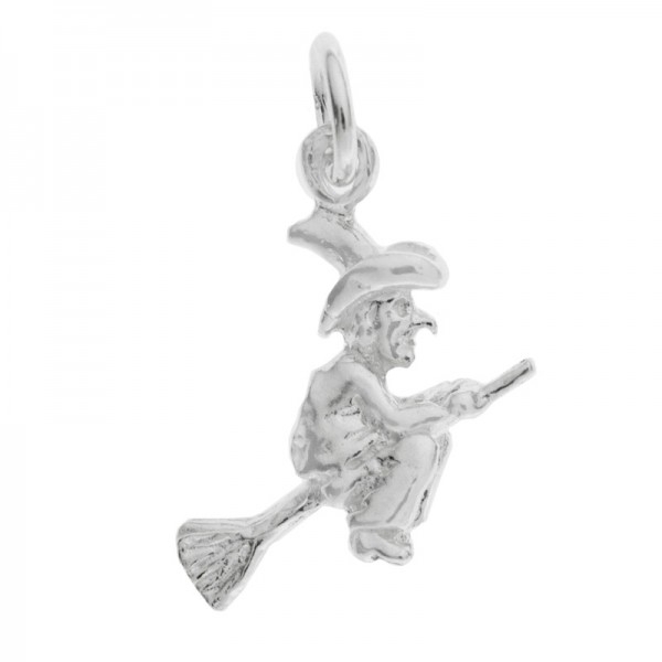 Collar mini bruja con escoba