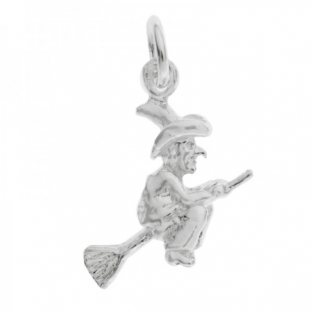 Collar mini bruja con escoba