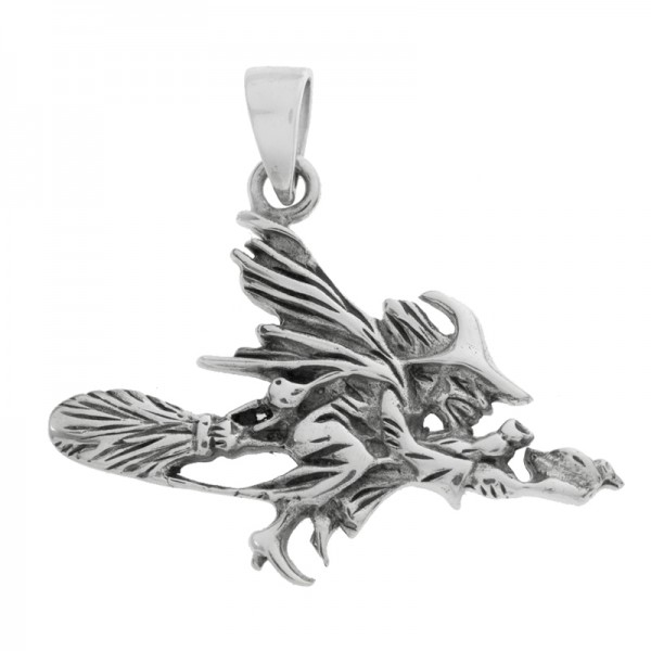 Collar bruja con escoba