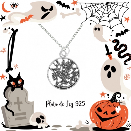 Colgante tetragramatón Plata de Ley