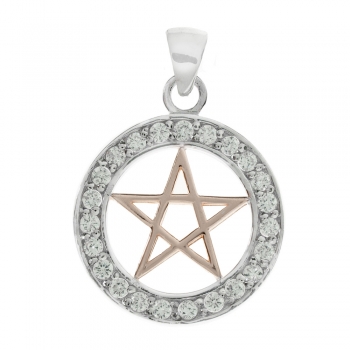 Colgante Pentagrama con circonita