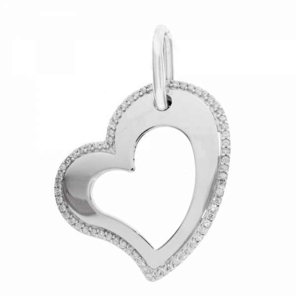 Colgante corazón con borde de circonitas
