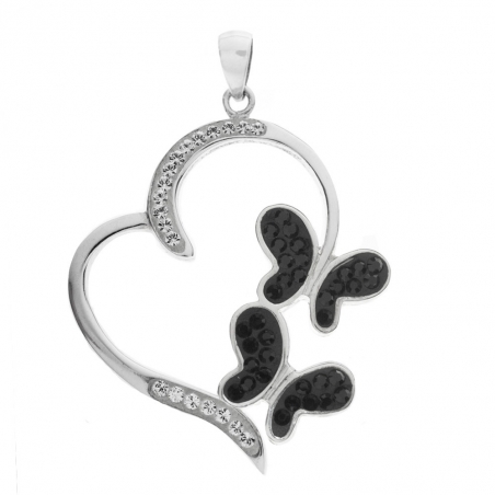 Colgante Love XL con mariposas negras