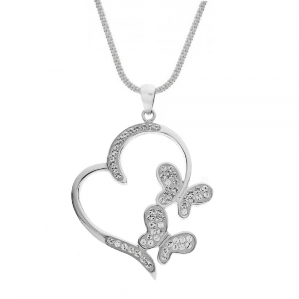 Colgante Love XL con mariposas blancas