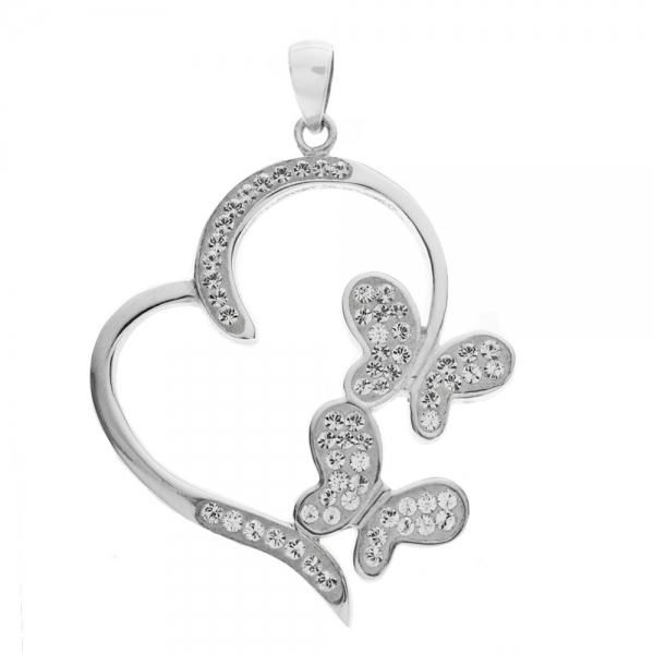Colgante Love XL con mariposas blancas
