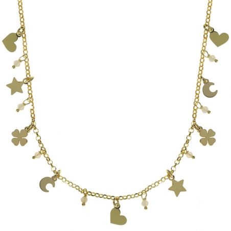 Collar dorado con colgantes