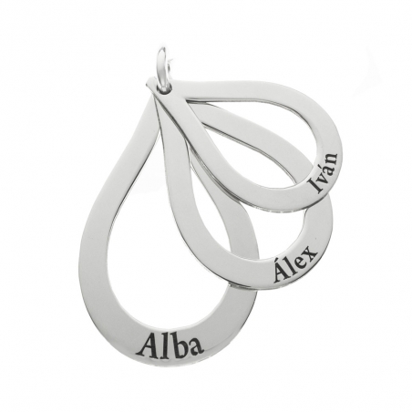 Collar triple gota grabado personalizado