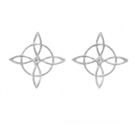 Pendientes nudo de bruja Plata de Ley