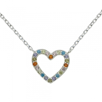 Collar corazón de circonitas