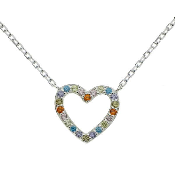 Collar corazón de circonitas