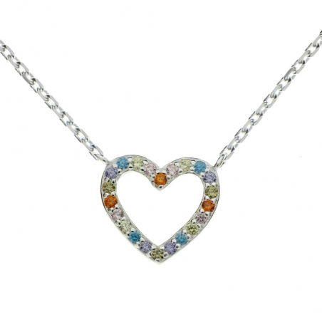 Collar corazón de circonitas
