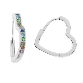 Pendientes corazón con circonitas