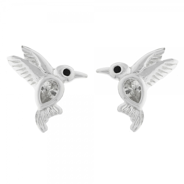 Pendientes colibrí con circonitas