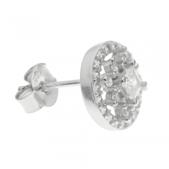 Pendientes redondos con circonita blancas 2