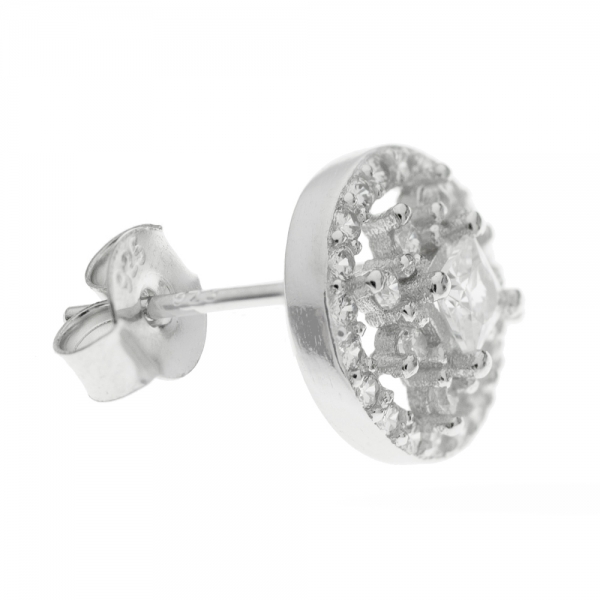 Pendientes redondos con circonita blancas