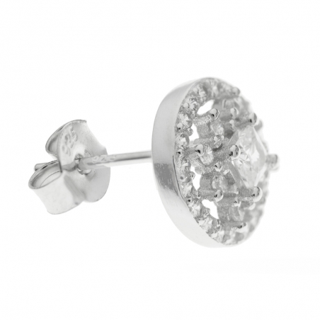 Pendientes redondos con circonita blancas