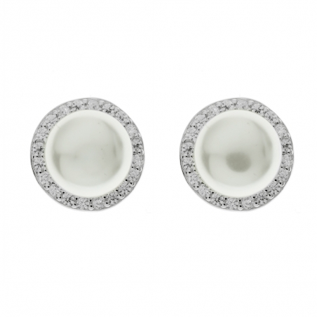Pendientes perla con circonitas