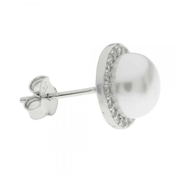 Pendientes perla con circonitas