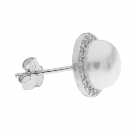 Pendientes perla con circonitas