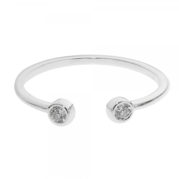 Anillo ajustable doble circonita