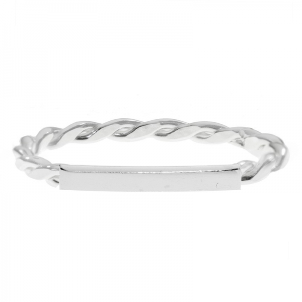 Anillo entrelazado frontal liso