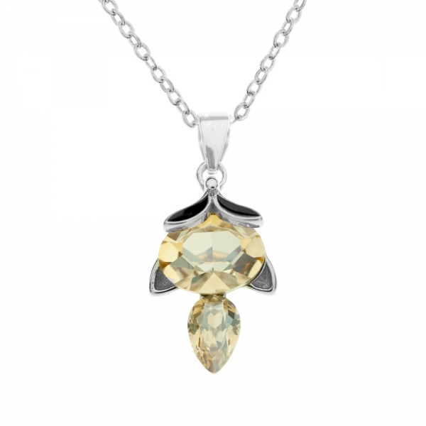 Collar zorro circonita amarilla