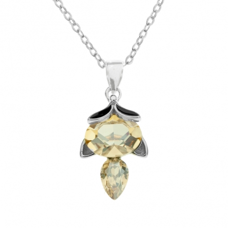 Collar zorro circonita amarilla