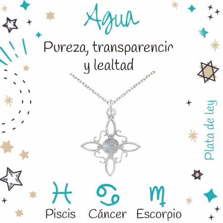 Collar nudo de Bruja piedra de luna