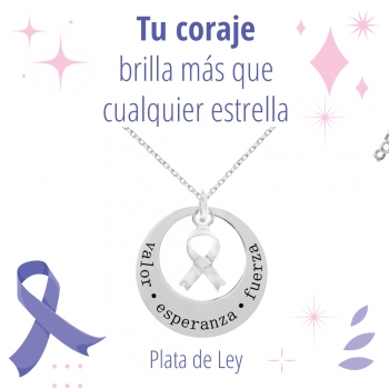 Collar lazo y mensaje lucha contra el cáncer