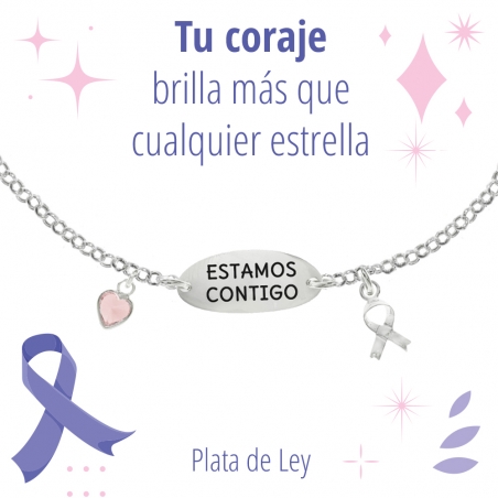 Pulsera Estamos Contigo Plata de Ley
