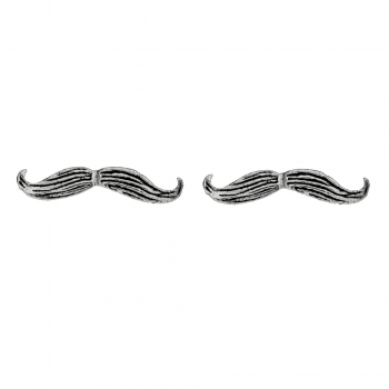 Pendientes mini bigote Plata de Ley