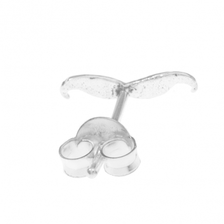 Pendientes mini bigote Plata de Ley