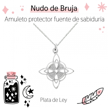 Collar nudo de bruja Plata de Ley