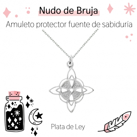 Collar nudo de bruja Plata de Ley