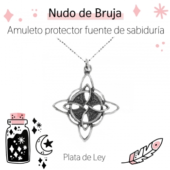 Collar nudo de bruja Plata de Ley