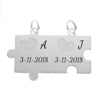 Colgante grabado puzle para dos