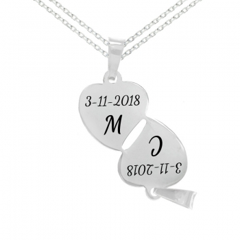 Colgante para dos doble corazón