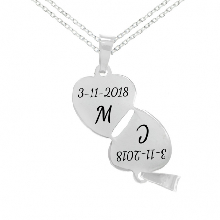 Colgante para dos doble corazón