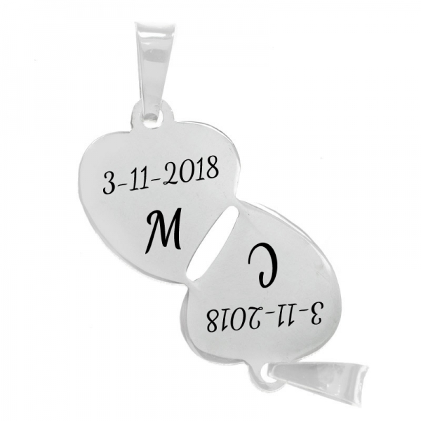 Colgante para dos doble corazón