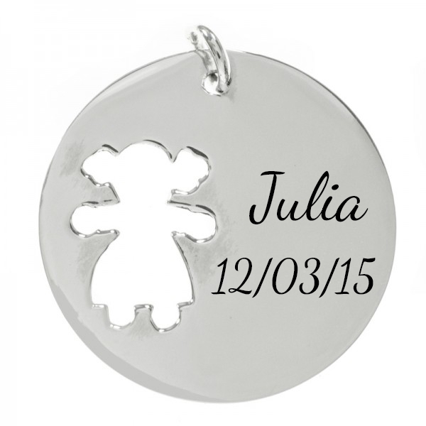 Colgante nacimiento niña personalizado
