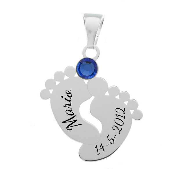 Colgante pies grabado Plata de Ley