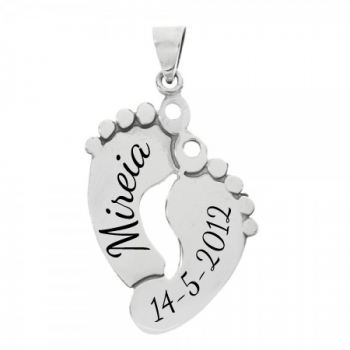 Colgante pies grabado personalizado