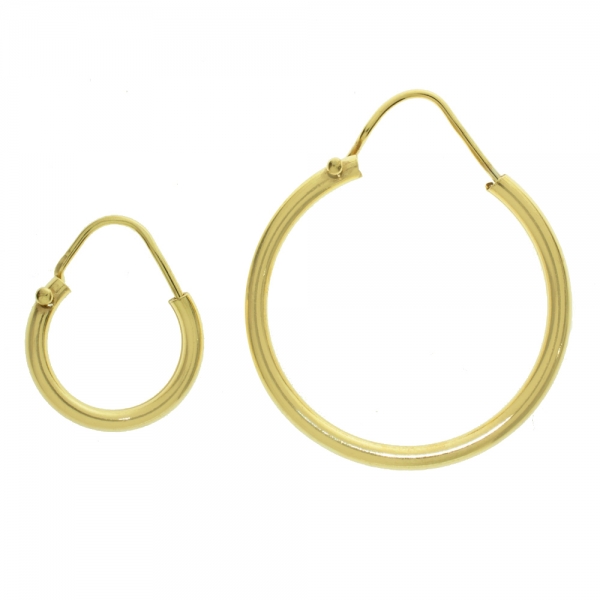 Aros dorados Plata de Ley