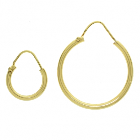 Aros dorados Plata de Ley