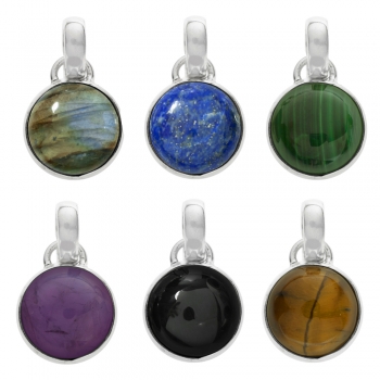 Colgante redondo con piedra