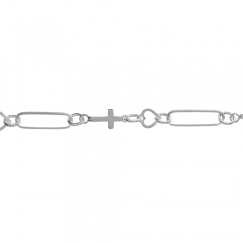 Pulsera cruz & corazón Plata de Ley 2