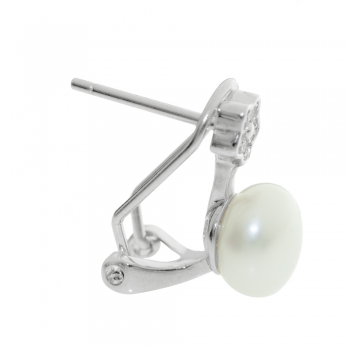 Pendientes perla cierre omega 2