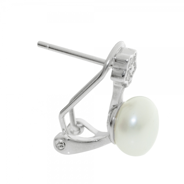 Pendientes perla cierre omega